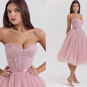 House of CB Darling French Rose Tulle Midi Dress